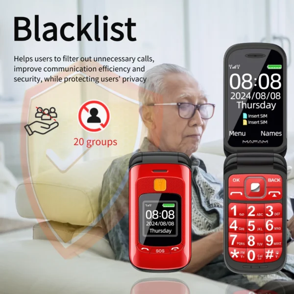 Senior Flip
  Dual Display Phone: Large Button, Speed Dial, SOS Call - Image 5