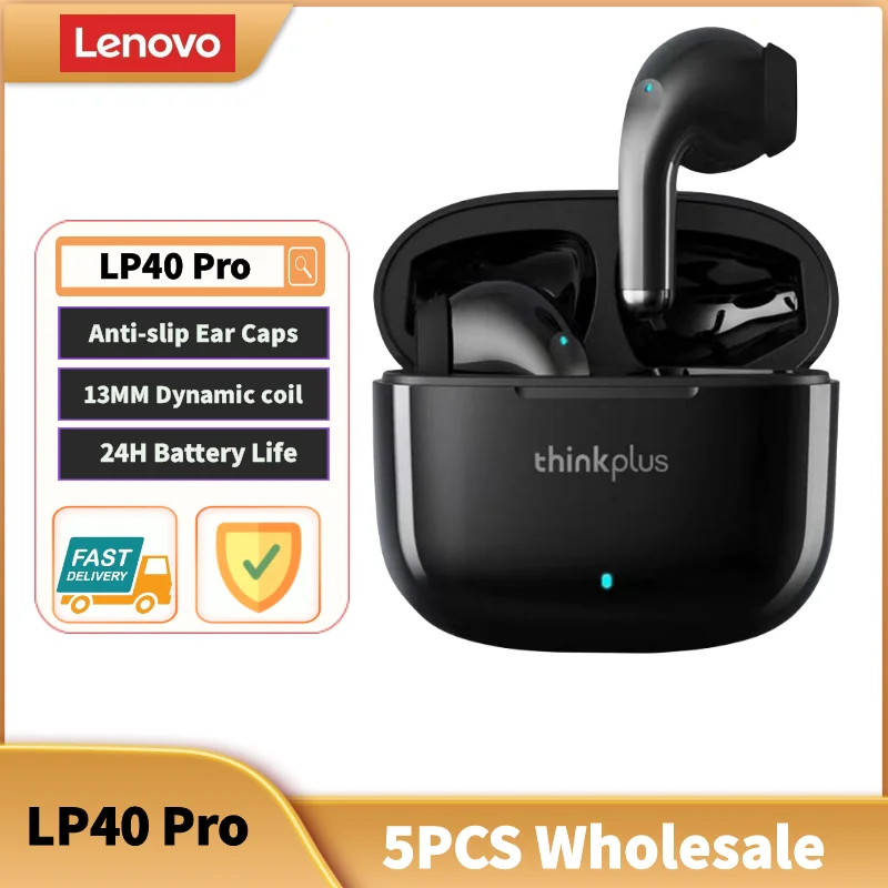 5PCS Lenovo LP40 Pro TWS Earphone:
  Bluetooth 5.0, Noise Reduction, Touch