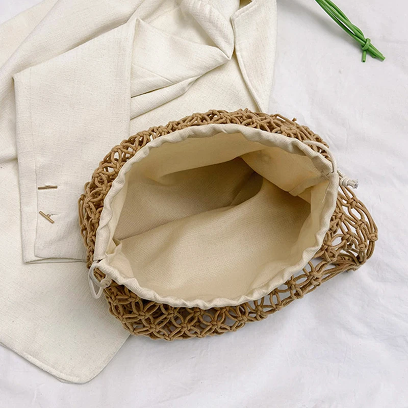 Woven Boho Shoulder Bag: Handmade Knitted Large Capacity Beach Tote 6 Woven Boho Shoulder Bag: Handmade
  Knitted Large Capacity Beach Tote - Image 6