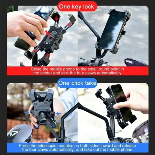 360° Rotatable Electric Bike Phone
  Holder: Non-slip MTB Motorcycle Mount - Image 4