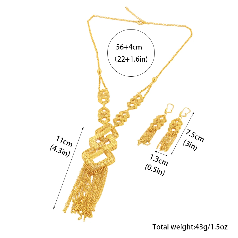 24K Gold Plated Indian Bridal Set: Long Pendant Earrings (African/Dubai) 6 24K Gold Plated Indian Bridal Set: Long
  Pendant Earrings (African/Dubai) - Image 6