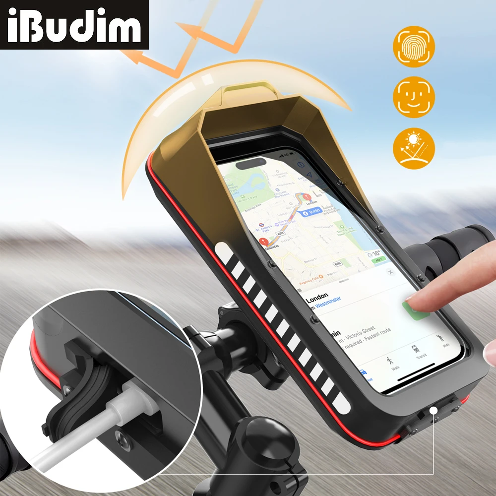 Waterproof Motorcycle Phone Holder:
  Universal Quick Lock (4.7–7.0" Devices)