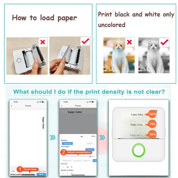 Mini HD
  Portable Label Printer: Inkless Thermal Bluetooth for Student Notes - Image 6