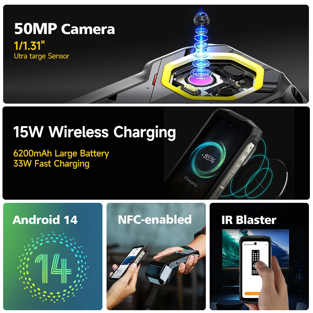 Ulefone Armor Mini 20T Pro 5G Rugged Phone: LED Light, 6200mAh, 33W 6 Ulefone Armor
  Mini 20T Pro 5G Rugged Phone: LED Light, 6200mAh, 33W - Image 6