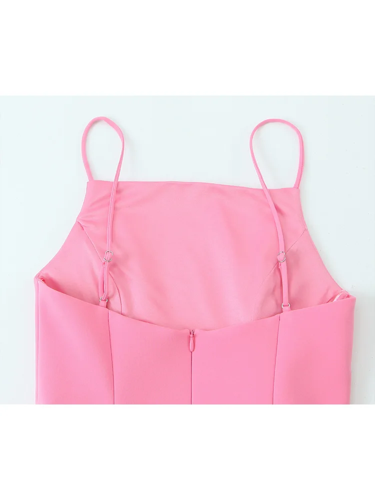 TFMLN Pink Spaghetti Strap Mini Dress: Slim A-Line Party Fashion 5 TFMLN Pink Spaghetti Strap Mini Dress:
  Slim A-Line Party Fashion - Image 5