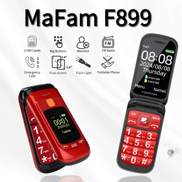 Senior Flip
  Dual Display Phone: Large Button, Speed Dial, SOS Call - Image 7