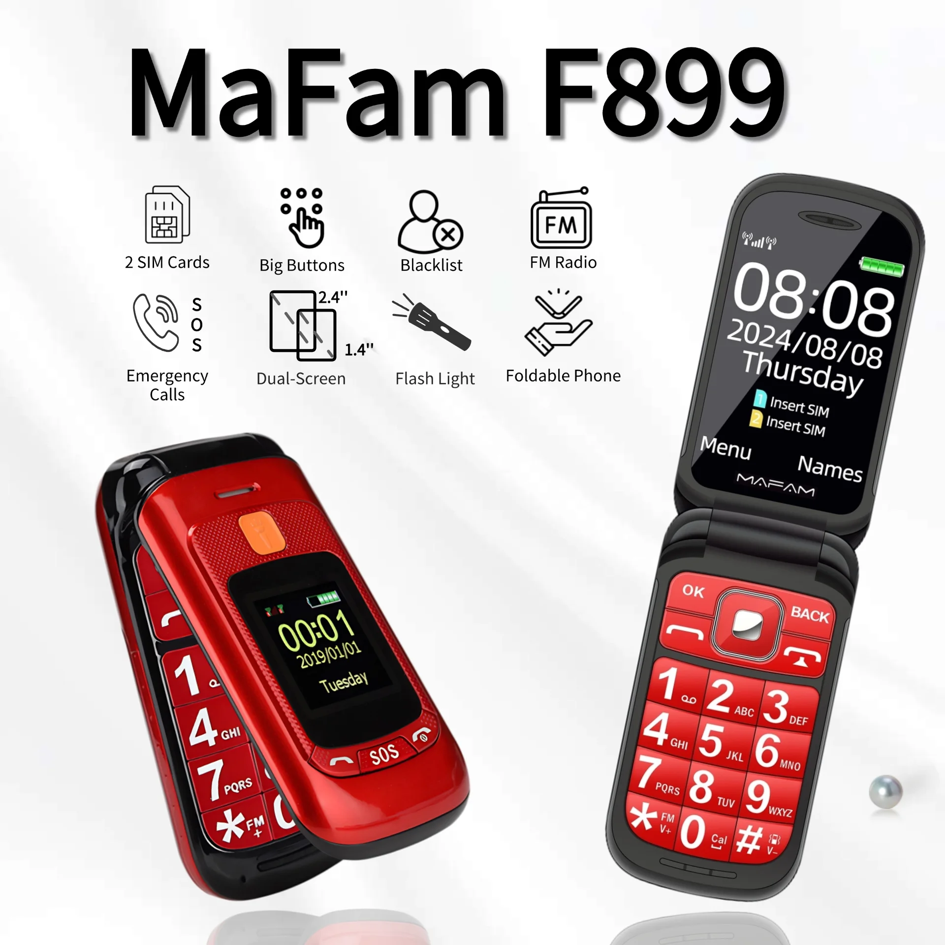 Senior Flip Dual Display Phone: Large Button, Speed Dial, SOS Call 7 Senior Flip
  Dual Display Phone: Large Button, Speed Dial, SOS Call - Image 7