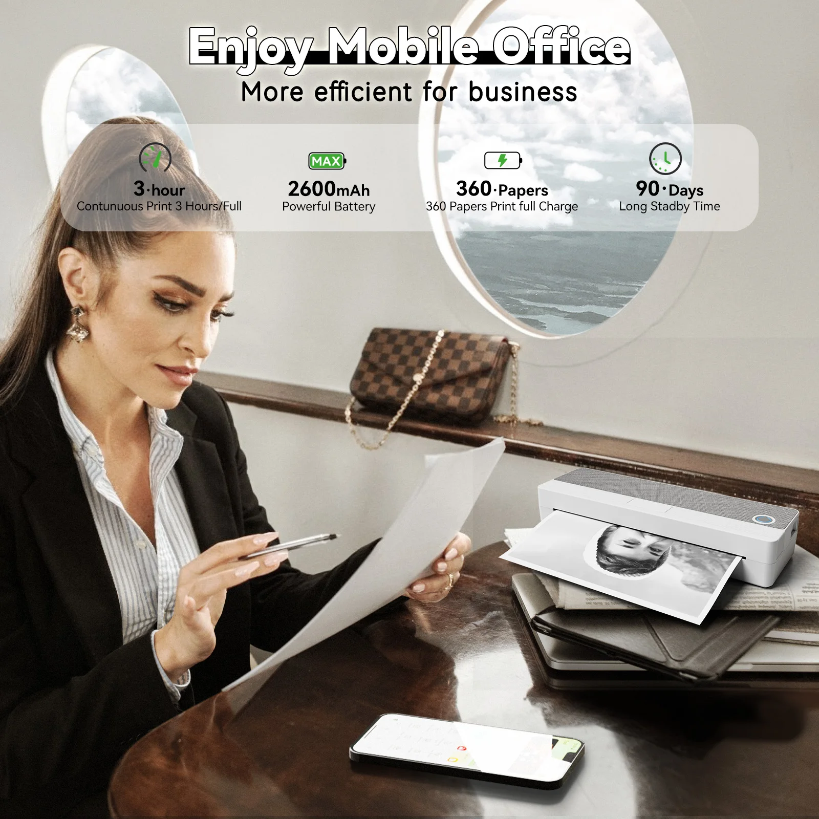 PeriPage P81 Portable Thermal Printer: Wireless A4/Letter Mobile Compact 4 PeriPage P81
  Portable Thermal Printer: Wireless A4/Letter Mobile Compact - Image 4