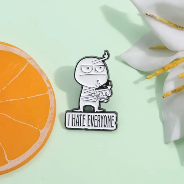 "I Hate Everyone" Brooch:
  Funny Enamel Pin for Backpack & Lapel Badge - Image 5