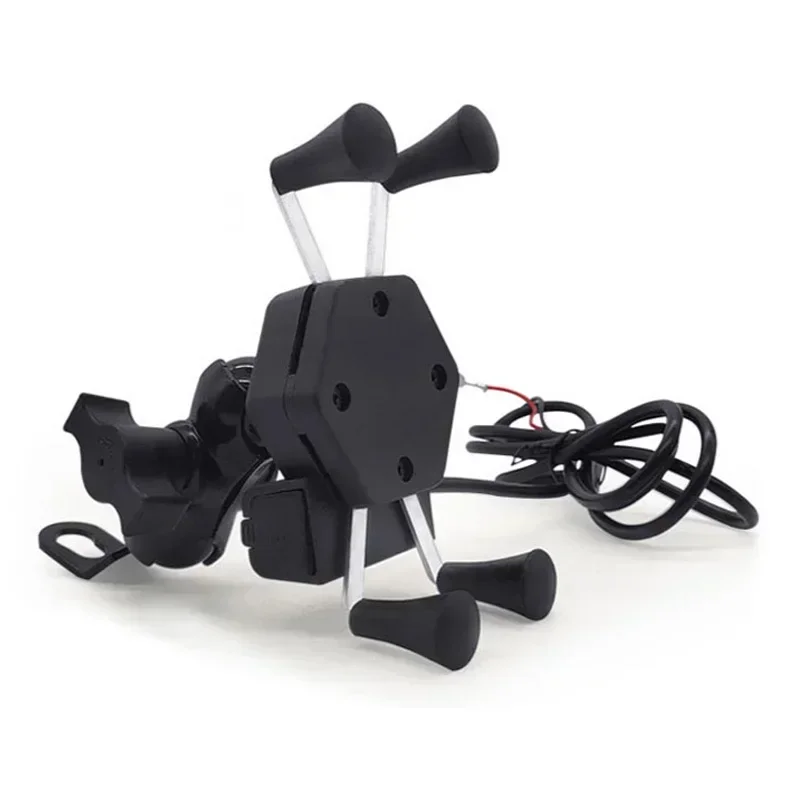 Bike Phone Holder: Universal Handlebar
  Clip & GPS Stand w/ USB Charger