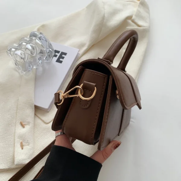 Black PU Leather Shoulder Bag: Fashion
  Crossbody Vintage Underarm Satchel - Image 4