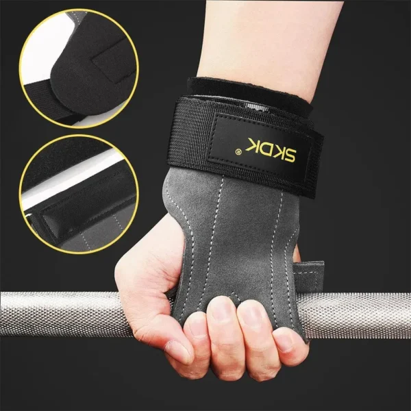2PCS Gym
  Gloves: Anti-Slip, Hard Pull Grip Strength Band for Wrist Protection - Image 6
