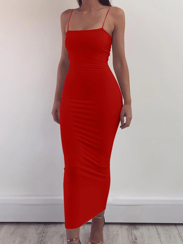 High Elastic Sleeveless Backless Long Sling Dress - Club & Sexy Suspender 6 High Elastic Sleeveless Backless Long
  Sling Dress - Club & Sexy Suspender - Image 6