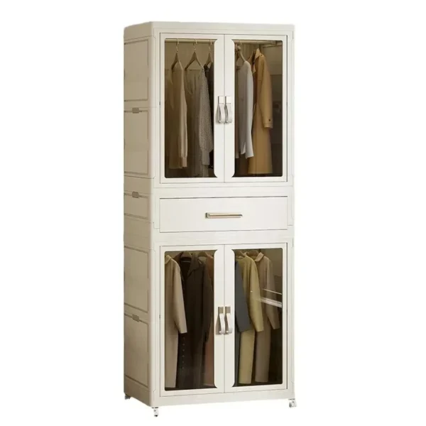 Transparent Folding Wardrobe: Storage
  Container w/ Wheels (Install-Free) - Image 6