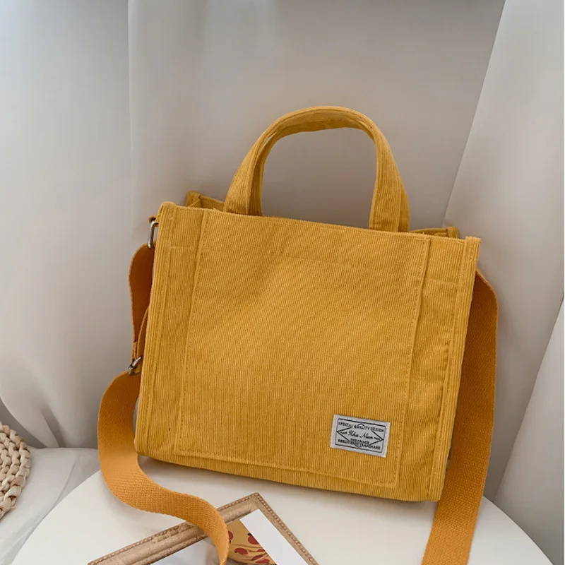 Women's Corduroy Handbag: Simple
  Portable Large Capacity Shoulder Tote