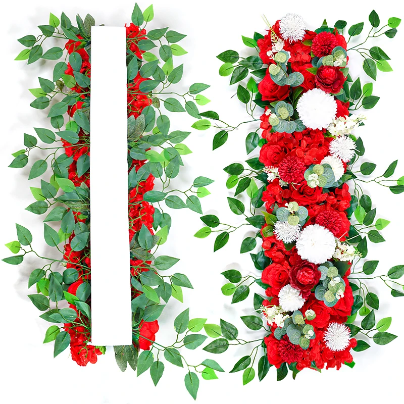 100cm Luxury White Rose Artificial Flower Row: Wedding Table Centerpiece 5 100cm Luxury
  White Rose Artificial Flower Row: Wedding Table Centerpiece - Image 5