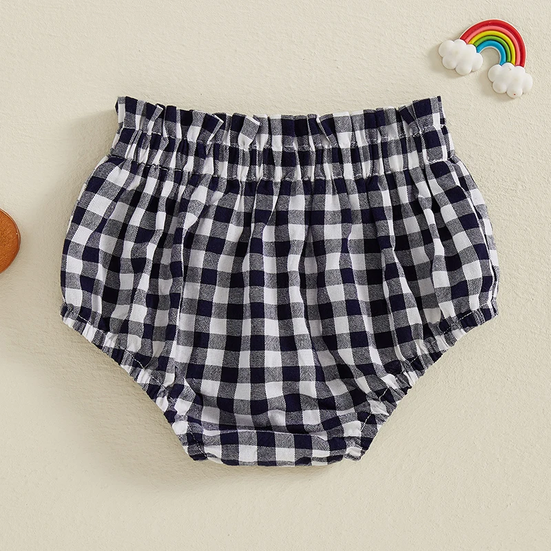 Newborn Baby
  Shorts: Plaid Print Cotton Soft Triangle Baby Girl Shorts