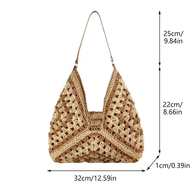 Weaving Clutches Top-Handle Bag: Large Portable Beach Shopper Tote Bag 6 Weaving Clutches Top-Handle Bag: Large
  Portable Beach Shopper Tote Bag - Image 6