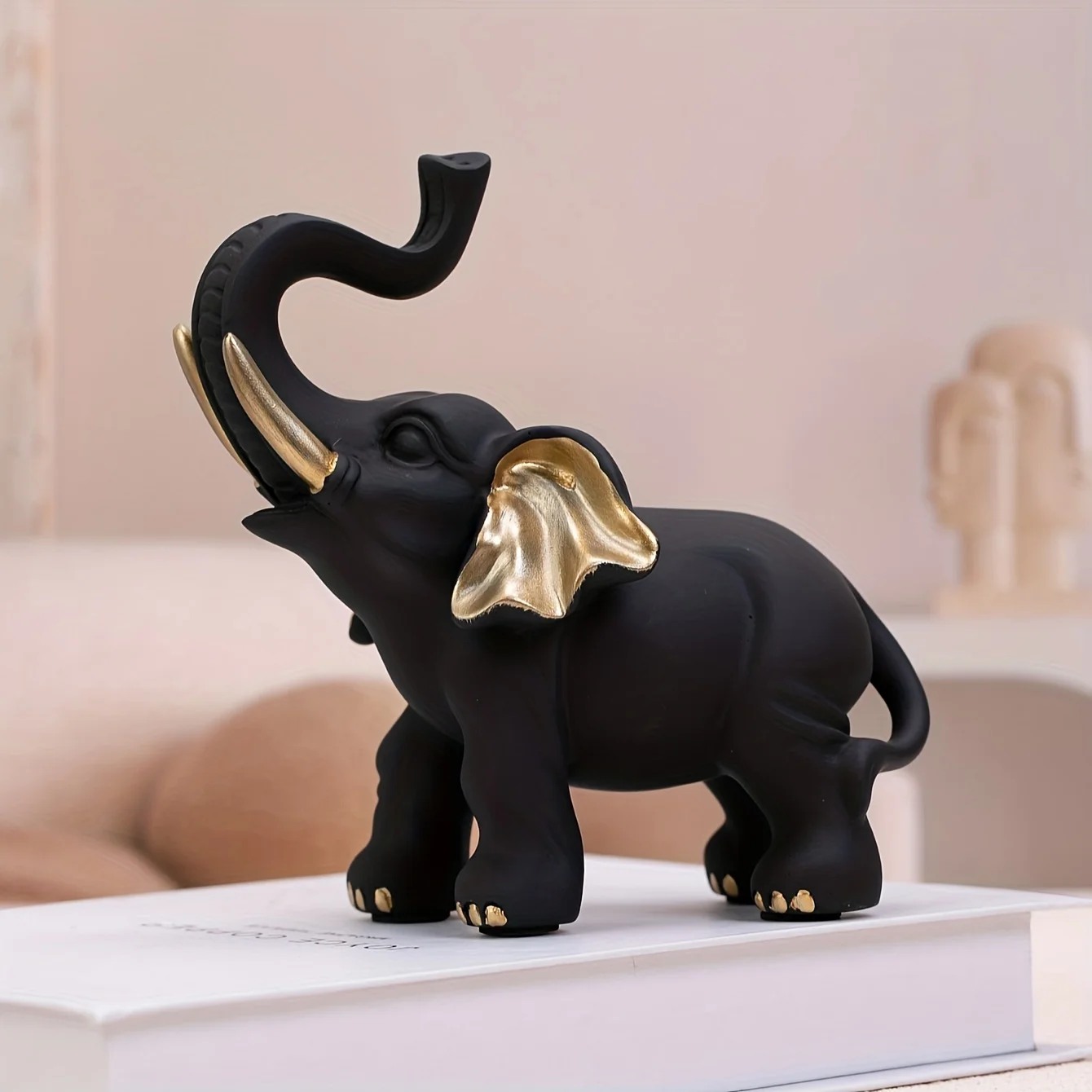 Handmade Wood Grain Elephant Figurine - Wall Art & Shelf Decoration Gift 3 Handmade Wood Grain Elephant Figurine -
  Wall Art & Shelf Decoration Gift - Image 3