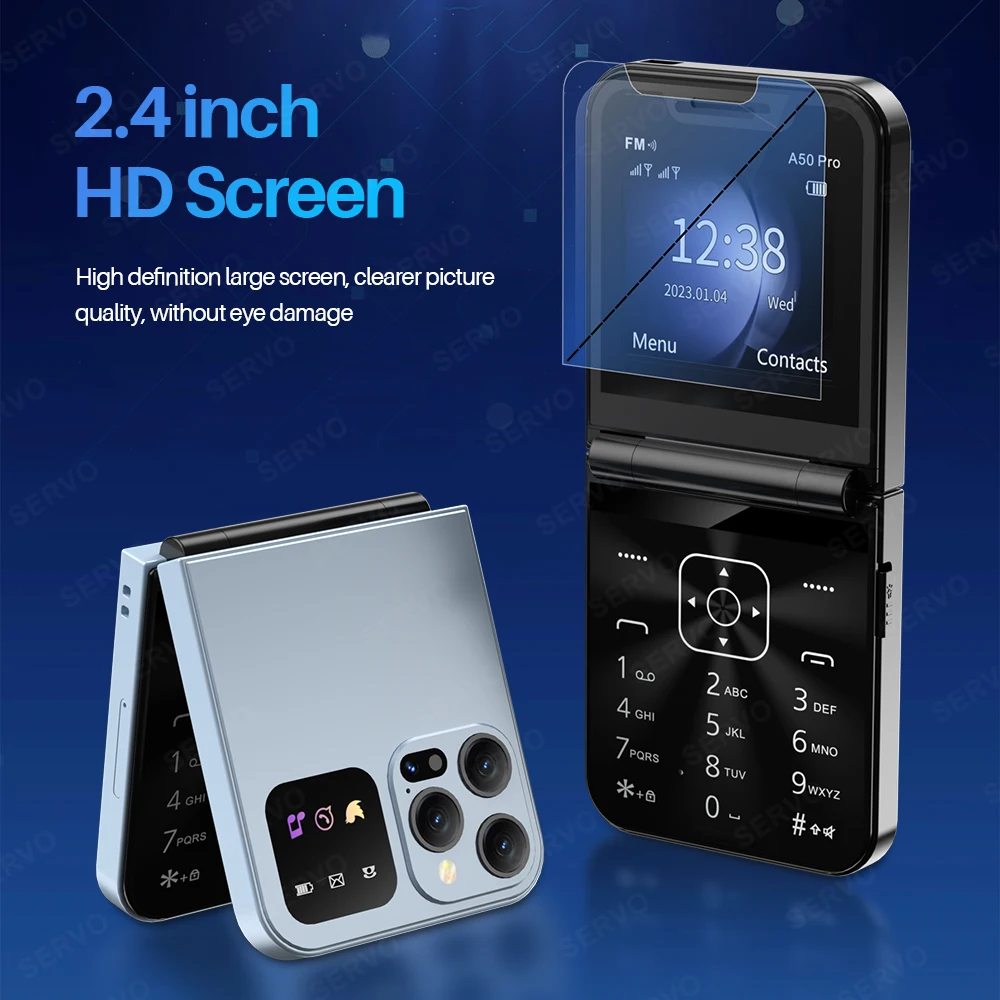 SERVO A50 Pro Foldable Phone: Dual SIM GSM, Electric Torch, Type-C 3 SERVO A50 Pro
  Foldable Phone: Dual SIM GSM, Electric Torch, Type-C - Image 3