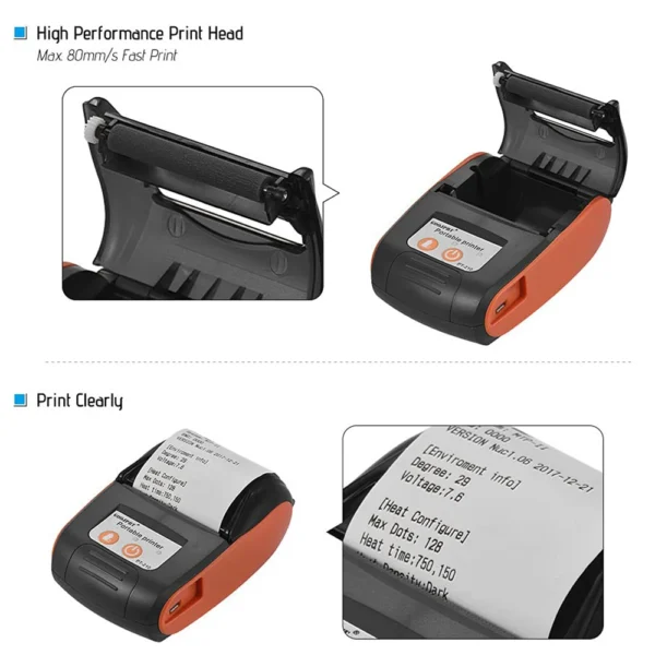Mini Thermal
  Receipt POS Printer: Wireless Bluetooth 58mm Bill/Ticket - Image 4