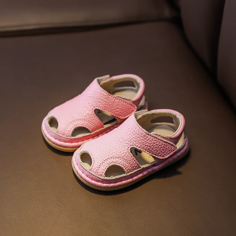 Baby Genuine Leather Sandals: Breathable Hollow Kids Soft Sole Beach 3 Baby Genuine
  Leather Sandals: Breathable Hollow Kids Soft Sole Beach - Image 3