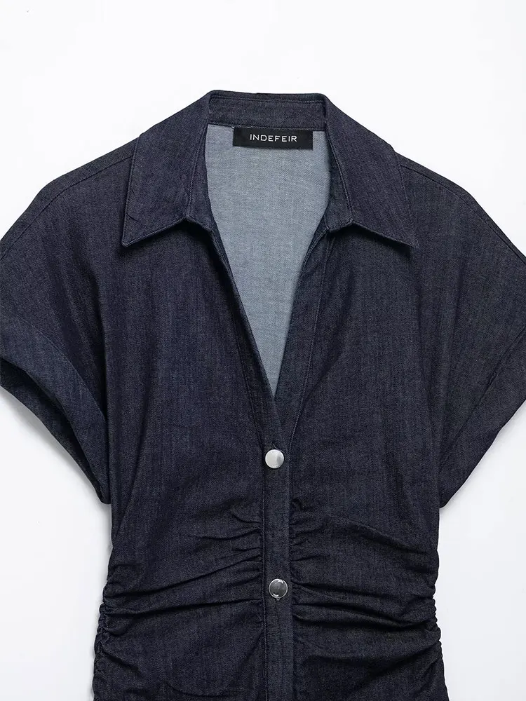 NLZGMSJ Sleeveless Denim Midi Dress: Button-Down Streetwear Casual 3 NLZGMSJ Sleeveless Denim Midi Dress:
  Button-Down Streetwear Casual - Image 3