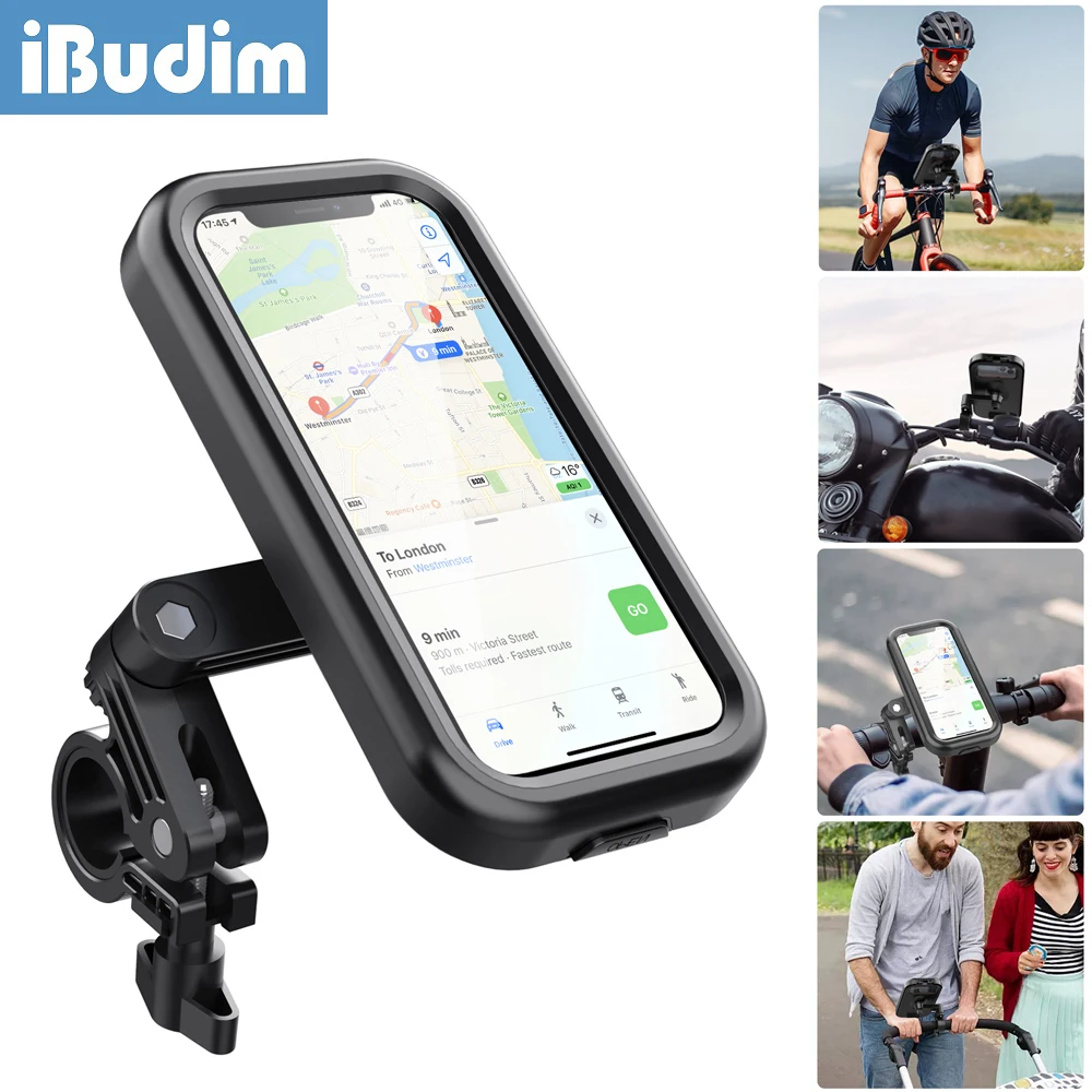 iBudim Waterproof Phone Holder:
  Motorcycle Handlebar Bag for iPhone/Xiaomi