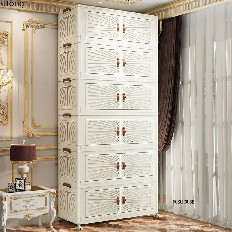 Nordic Folding Wardrobe: Simple
  Multi-Layer Closet Storage Locker