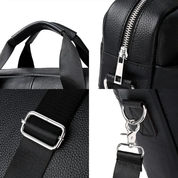 SCHLATUM Men's Genuine Leather Briefcase:
  Luxury 15.6" Laptop Office Bag - Image 5