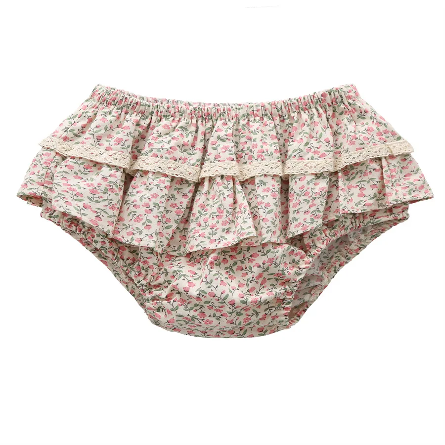 Baby Girls Floral Ruffle Lace Skirt Shorts: Toddler Tutu Wedding Bloomer 3 Baby Girls
  Floral Ruffle Lace Skirt Shorts: Toddler Tutu Wedding Bloomer - Image 3