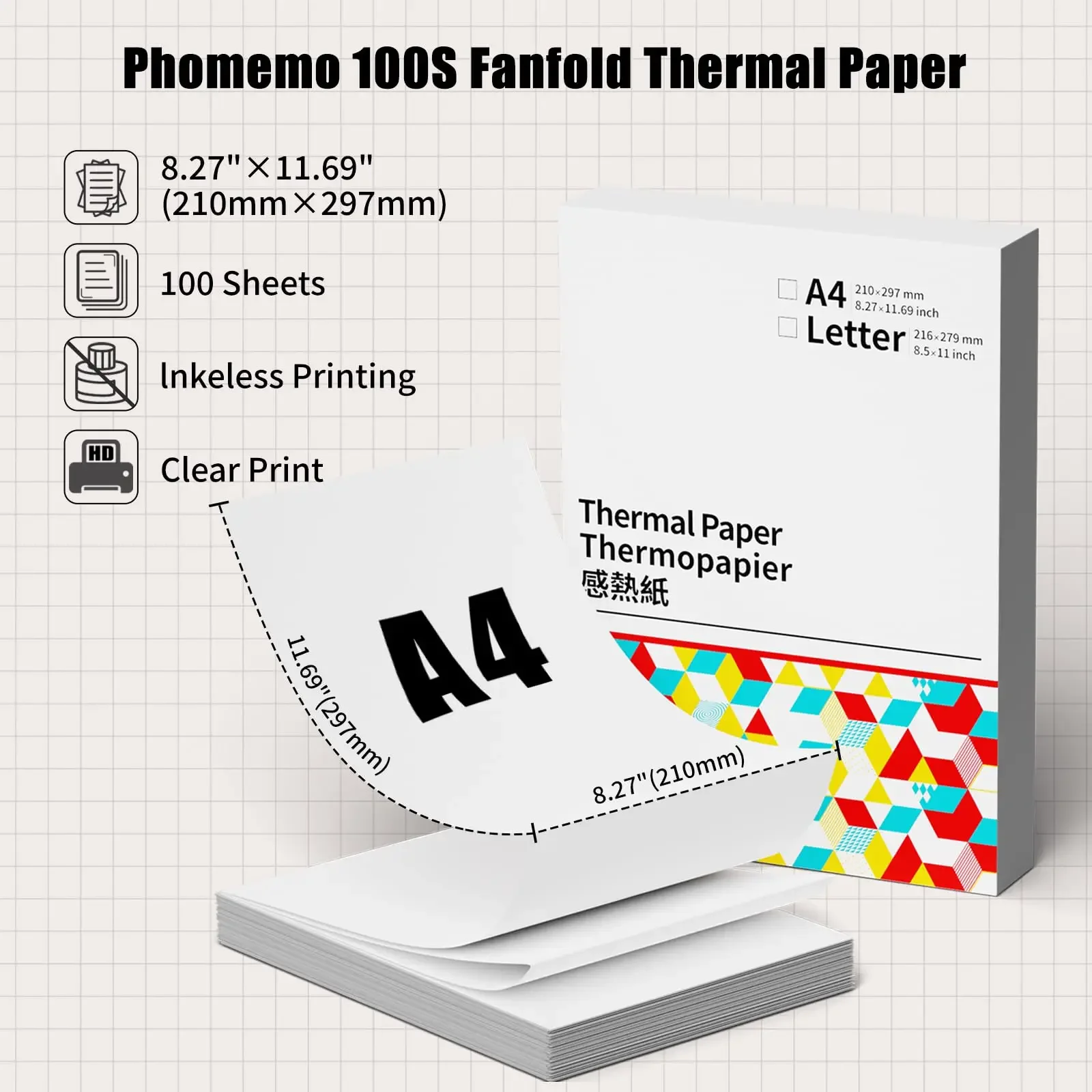 Phomemo A4 Thermal Paper Rolls: Quick-Dry Continuous for Documents/Notes 6 Phomemo A4
  Thermal Paper Rolls: Quick-Dry Continuous for Documents/Notes - Image 6