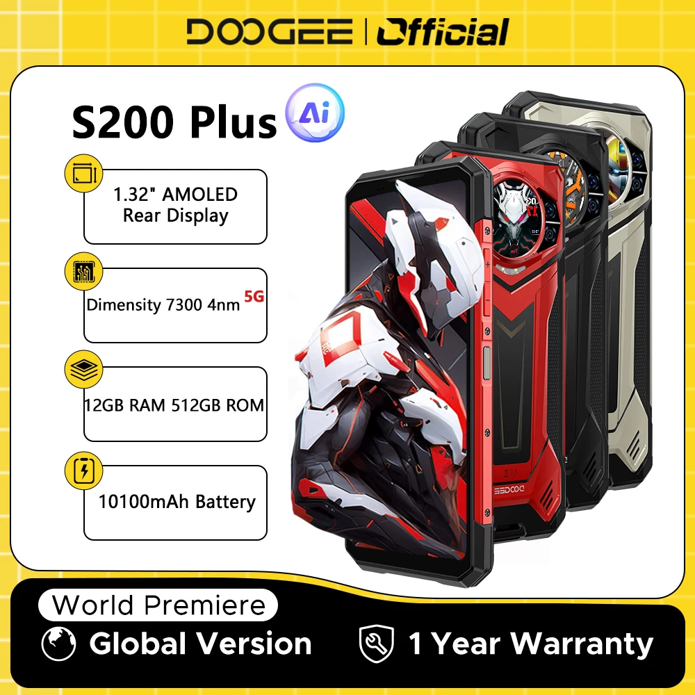 DOOGEE S200
  Plus 5G Rugged Phone: Dual Display, Dimensity 7300, 10100mAh