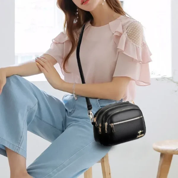 Soft Leather Purse: Multi-Pocket
  Shoulder Messenger Handbag (Luxury) - Image 4