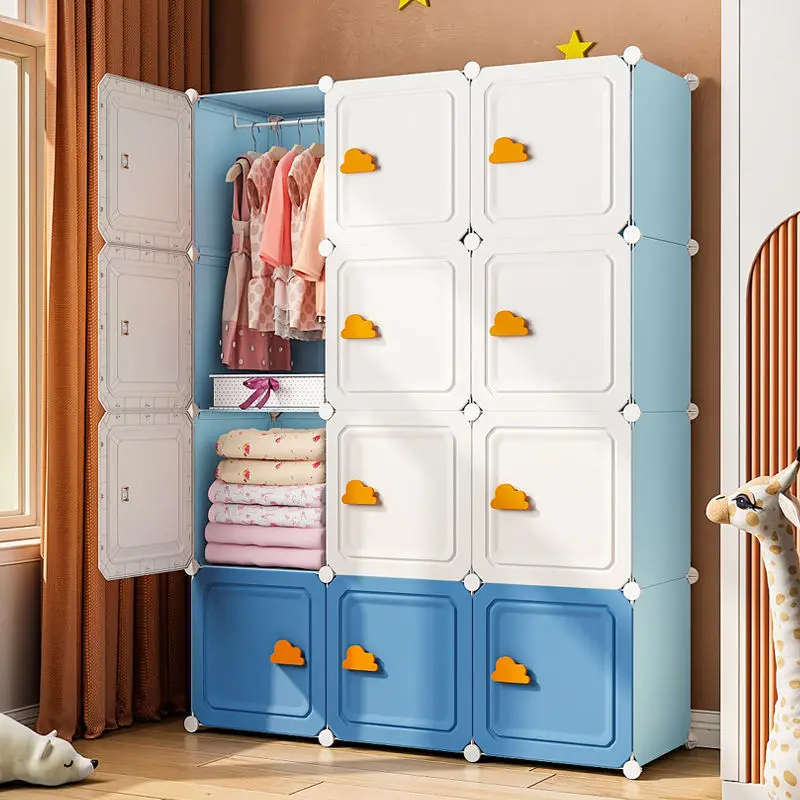 Modern Collapsible Wardrobe: Multilayer
  Plastic Organizer & Children's Locker