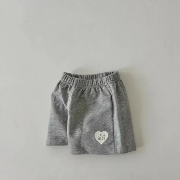 K2423 Summer
  Baby Shorts: Thin Cotton Elastic Waist Love Letters Casual - Image 3