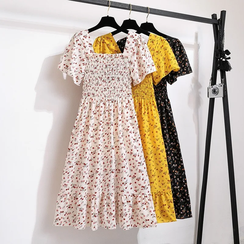 Spring/Summer Chiffon Dress: Women's
  Flowy Midi Length Dress