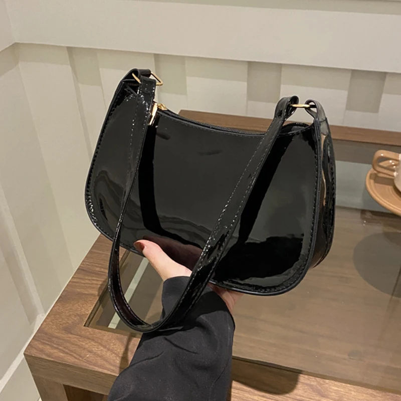 Retro Solid Color PU Leather Shoulder
  Bag: Casual Designer Underarm Hobo