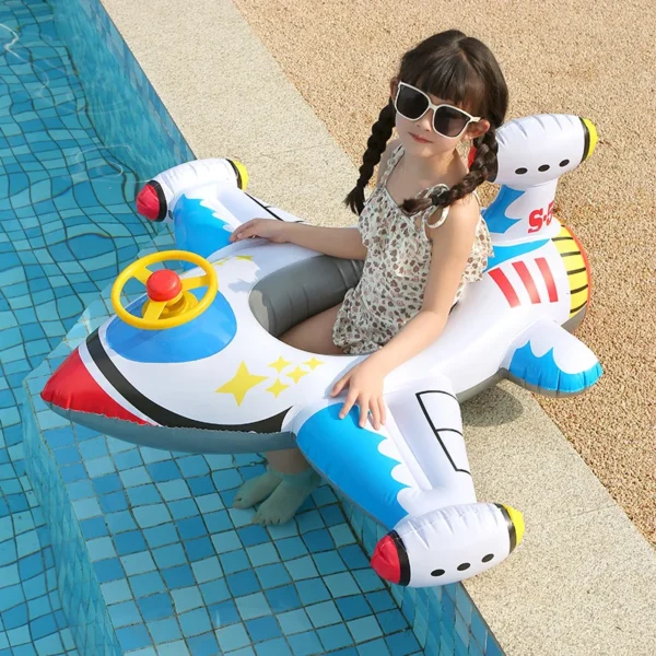 Baby Swim
  Ring: Inflatable Aircraft Shape Swimming Circle Seat Float - Image 3