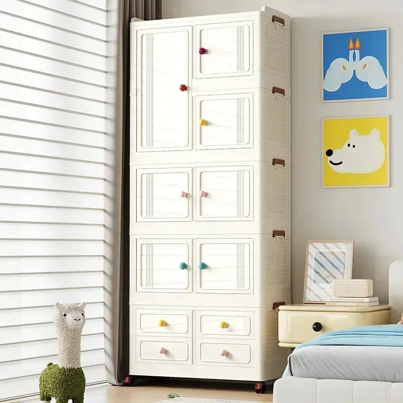 Installation-Free Folding Cabinet:
  Dustproof Storage Box, Children's Wardrobe