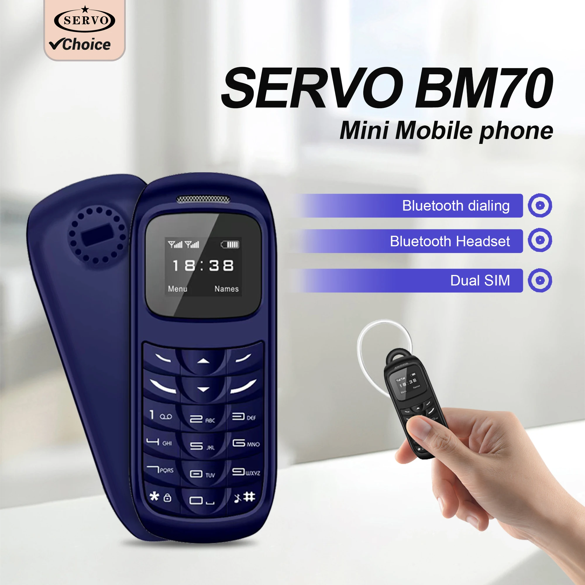 SERVO 2G GSM Mini Phone: Auto Call Record, Magic Voice, Low Radiation 1 SERVO 2G GSM
  Mini Phone: Auto Call Record, Magic Voice, Low Radiation