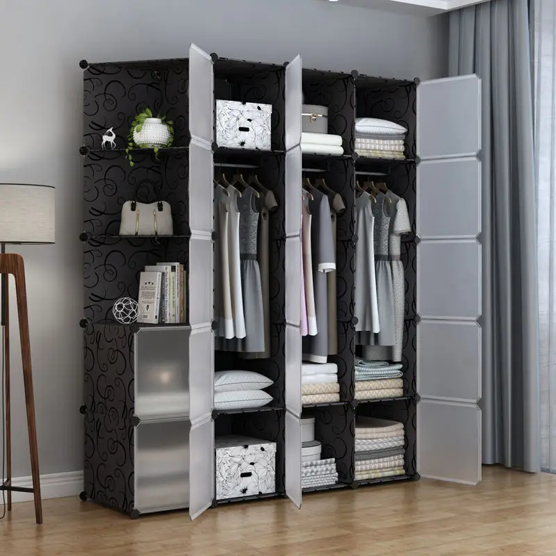 Multifunction Folding Wardrobe: Plastic Storage Cabinet & Cloth Partition Rack 6 Multifunction Folding Wardrobe: Plastic
  Storage Cabinet & Cloth Partition Rack - Image 6