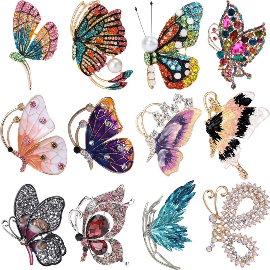 Enamel Butterfly Brooch: Unisex
  Rhinestone Insect Pins, Party Backpack Gifts