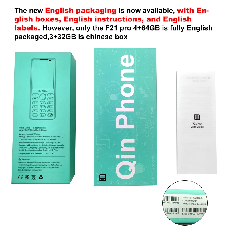 New Qin F21
  Pro Smart Touch Phone: 2.8", 4GB/64GB, Bluetooth 5.0 Global