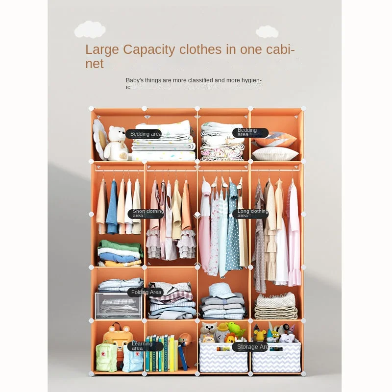 Folding Wardrobe: Simple Plastic Collapsible Cube Storage Locker for Baby/Home 4 Folding Wardrobe: Simple Plastic
  Collapsible Cube Storage Locker for Baby/Home - Image 4