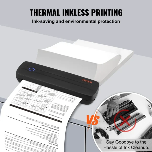 VEVOR
  Portable Bluetooth Inkless Mobile Thermal Printer for A4/A5 Documents - Image 3