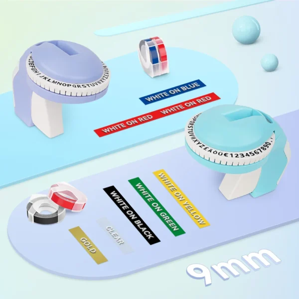 Portable
  Label Maker B90: Adhesive Sticker Printer for 9mm Dymo Tapes - Image 3