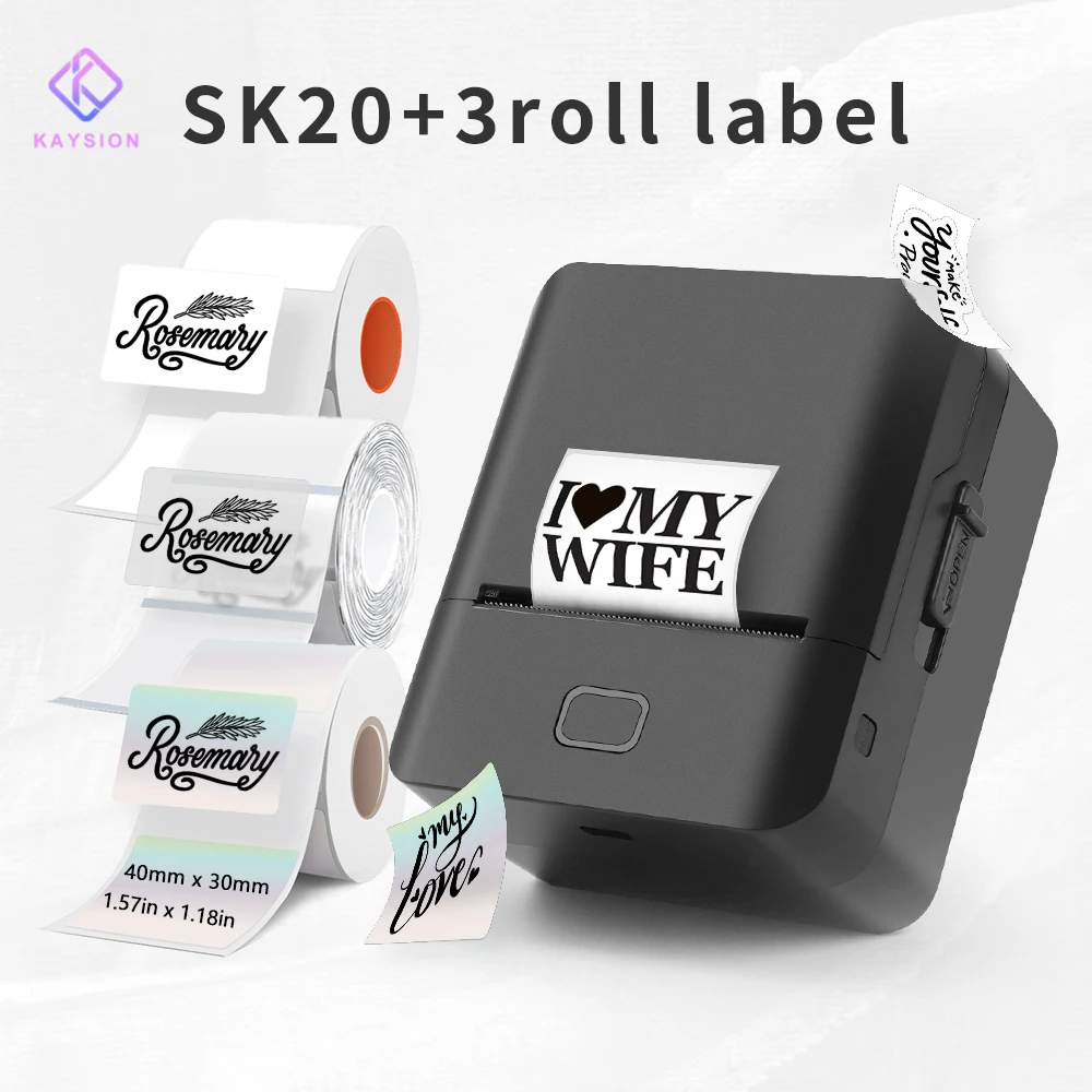 KAYSION Color
  Label Printer: Mini Portable Thermal Sticker Maker (SK20)