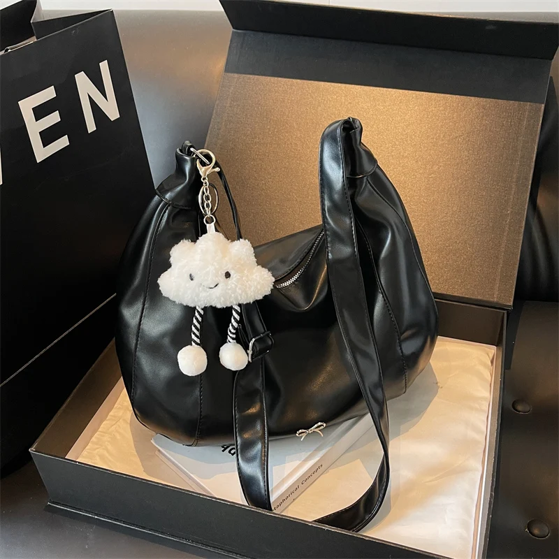 Large Capacity Underarm Shoulder Bag:
  Women's Crossbody Bag w/ Gift Doll