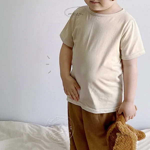 Baby Boy
  Stripe Shirt: Summer Casual Short Bat Sleeve Cotton Tops - Image 6